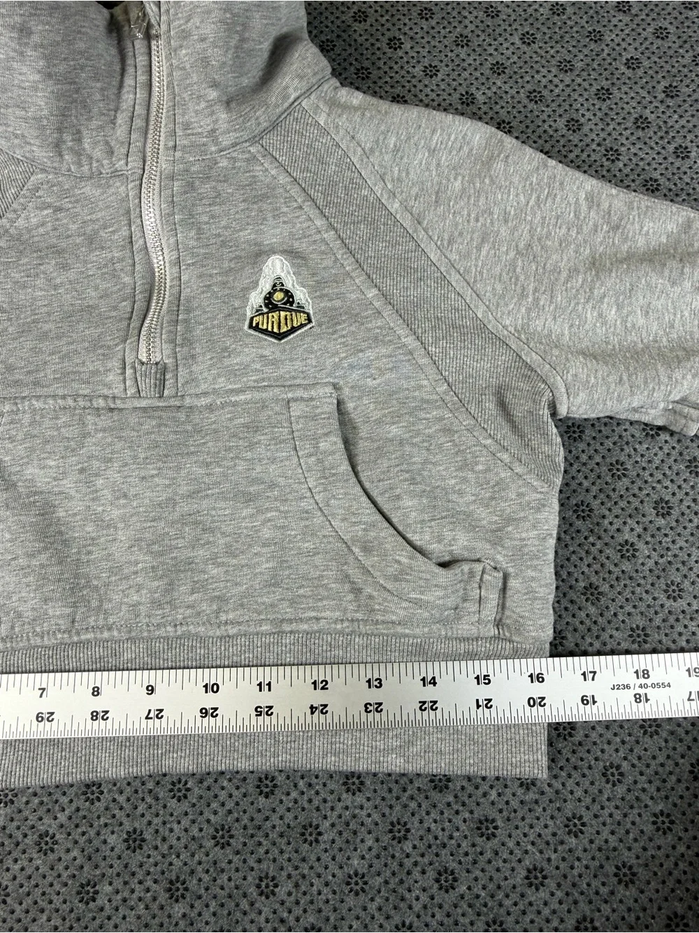 Purdue Youth Gray Half-Zip Pullover Sweatshirt
